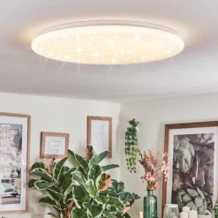 hofstein Junor Plafonnier LED Blanc, 1 lumière, Télécommandes