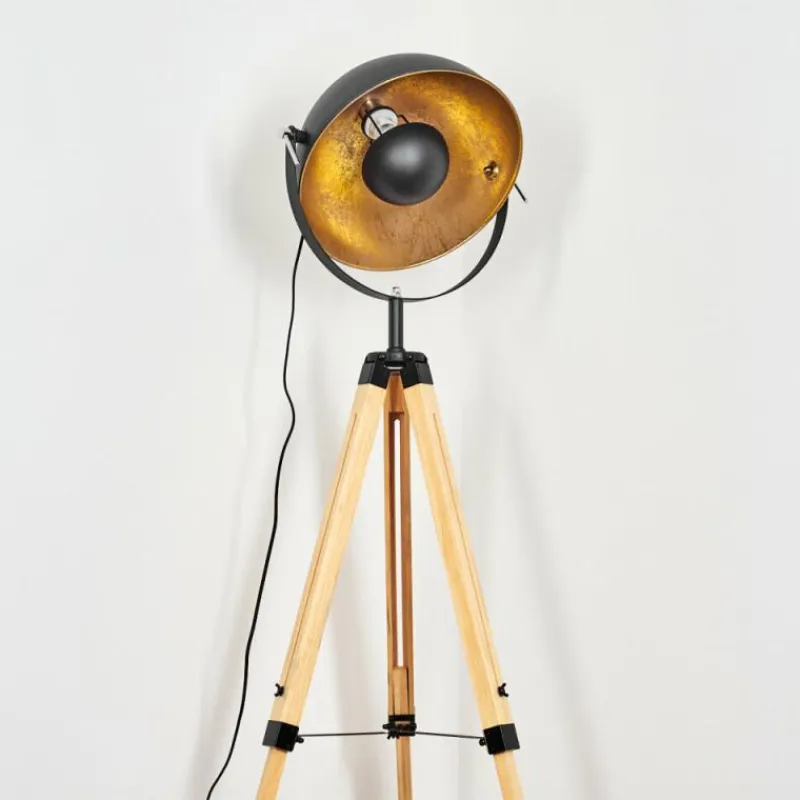 Lampes Dorées-hofstein Jupiter Lampadaire Écru, Noir, 1 lumière