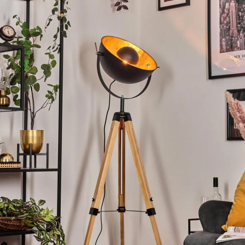 Lampes Dorées-hofstein Jupiter Lampadaire Écru, Noir, 1 lumière