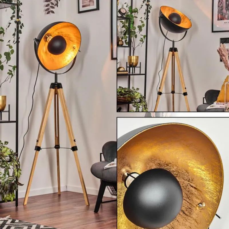 Lampes Dorées-hofstein Jupiter Lampadaire Écru, Noir, 1 lumière