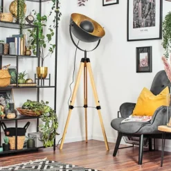 Lampes Dorées-hofstein Jupiter Lampadaire Écru, Noir, 1 lumière