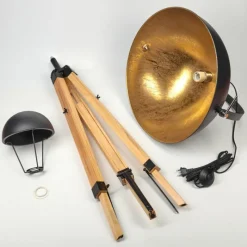 Lampes Dorées-hofstein Jupiter Lampadaire Écru, Noir, 1 lumière