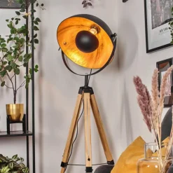 Lampes Dorées-hofstein Jupiter Lampadaire Écru, Noir, 1 lumière