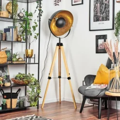 Lampes Dorées-hofstein Jupiter Lampadaire Écru, Noir, 1 lumière