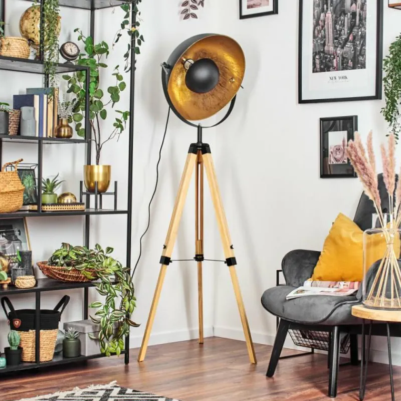 Lampes Dorées-hofstein Jupiter Lampadaire Écru, Noir, 1 lumière