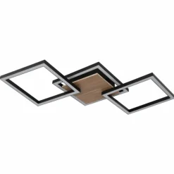 Lampes En Bois-Luminaires Globo Lighting Kaden Plafonnier LED Écru, Noir, 1 lumière