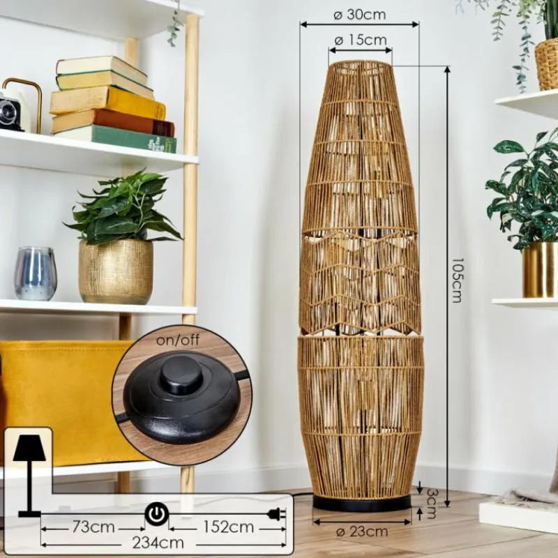 Lampes Dorées-hofstein Karby Lampadaire Noir, 3 lumières