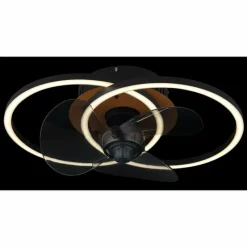 Luminaires Globo Lighting Karen Ventilateur de plafond lumineux LED Écru, Noir, 1 lumière, Télécommandes