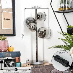 Suspension Verre Fumé-hofstein Kasem Lampe à poser Noir, 4 lumières