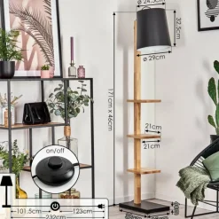 Luminaires Scandinaves-hofstein Kelan Lampadaire Écru, Noir, 1 lumière