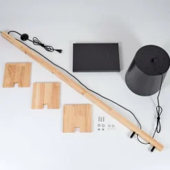 Luminaires Scandinaves-hofstein Kelan Lampadaire Écru, Noir, 1 lumière