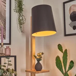 Luminaires Scandinaves-hofstein Kelan Lampadaire Écru, Noir, 1 lumière