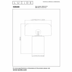 Luminaires Scandinaves-Luminaires Lucide KENAN Lampe à poser Bois foncé, 1 lumière