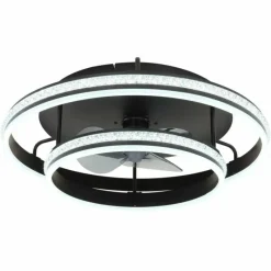 Luminaires Globo Lighting Kendall Ventilateur de plafond lumineux LED Noir, 1 lumière, Télécommandes