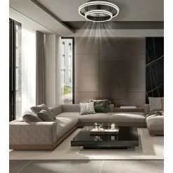 Luminaires Globo Lighting Kendall Ventilateur de plafond lumineux LED Noir, 1 lumière, Télécommandes