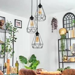 hofstein Kigali Suspension, Suspension Noir, 3 lumières