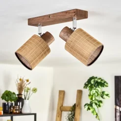 hofstein Kinnared Plafonnier Chrome, Écru, 2 lumières