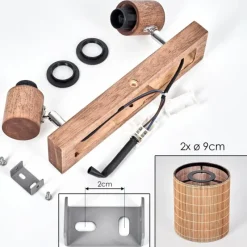 hofstein Kinnared Plafonnier Chrome, Écru, 2 lumières