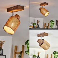 Luminaires Scandinaves-hofstein Kinnared Plafonnier Chrome, Brun foncé, 1 lumière