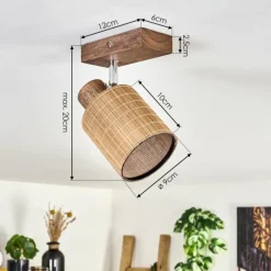 Luminaires Scandinaves-hofstein Kinnared Plafonnier Chrome, Brun foncé, 1 lumière