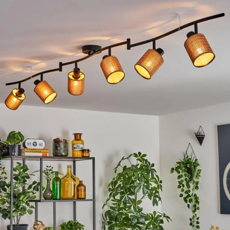 hofstein Kinnared Plafonnier Noir, 6 lumières