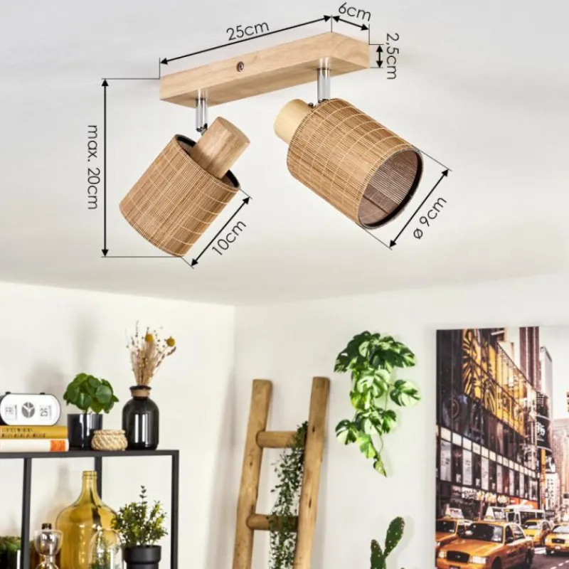 hofstein Kinnared Plafonnier, Spot de plafond Chrome, Écru, 2 lumières