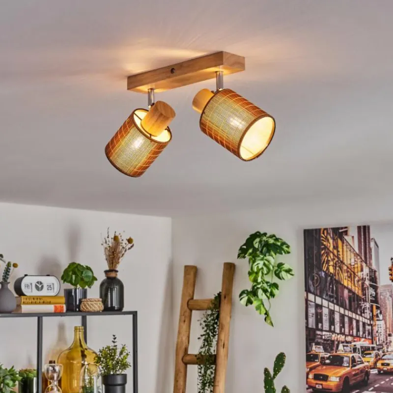 hofstein Kinnared Plafonnier, Spot de plafond Chrome, Écru, 2 lumières