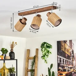 hofstein Kinnared Plafonnier, Spot de plafond Chrome, Brun foncé, 3 lumières