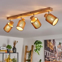 hofstein Kinnared Plafonnier, Spot de plafond Chrome, Écru, 4 lumières