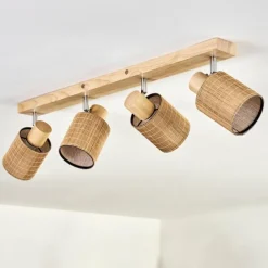 hofstein Kinnared Plafonnier, Spot de plafond Chrome, Écru, 4 lumières