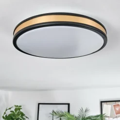 Lampes Dorées-hofstein Kirtland Plafonnier LED Or, Noir, 1 lumière