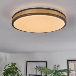 Lampes Dorées-hofstein Kirtland Plafonnier LED Or, Noir, 1 lumière