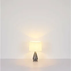 Lampes En Tissu-Luminaires Globo Lighting Kisa Lampe à poser Nickel mat, 1 lumière