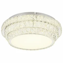 Luminaires Globo Lighting Klara Plafonnier LED Chrome, 1 lumière, Télécommandes* Éclairage Led