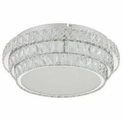 Luminaires Globo Lighting Klara Plafonnier LED Chrome, 1 lumière, Télécommandes* Éclairage Led