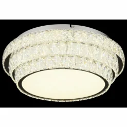 Luminaires Globo Lighting Klara Plafonnier LED Chrome, 1 lumière, Télécommandes* Éclairage Led