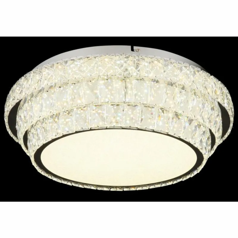 Luminaires Globo Lighting Klara Plafonnier LED Chrome, 1 lumière, Télécommandes* Éclairage Led