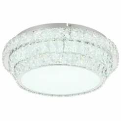 Luminaires Globo Lighting Klara Plafonnier LED Chrome, 1 lumière, Télécommandes* Éclairage Led