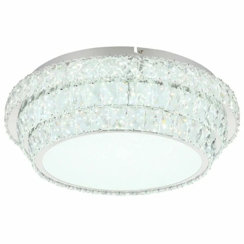 Luminaires Globo Lighting Klara Plafonnier LED Chrome, 1 lumière, Télécommandes* Éclairage Led