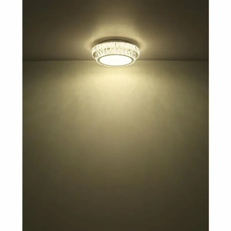 Luminaires Globo Lighting Klara Plafonnier LED Chrome, 1 lumière, Télécommandes* Éclairage Led