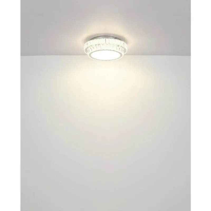 Luminaires Globo Lighting Klara Plafonnier LED Chrome, 1 lumière, Télécommandes* Éclairage Led