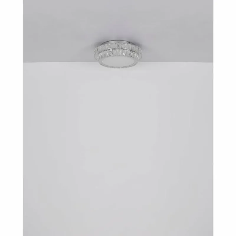 Luminaires Globo Lighting Klara Plafonnier LED Chrome, 1 lumière, Télécommandes* Éclairage Led