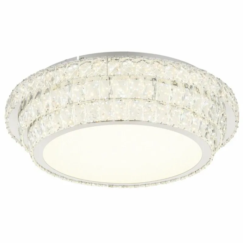 Luminaires Globo Lighting Klara Plafonnier LED Chrome, 1 lumière, Télécommandes* Éclairage Led