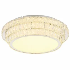 Luminaires Globo Lighting Klara Plafonnier LED Chrome, 1 lumière, Télécommandes* Éclairage Led