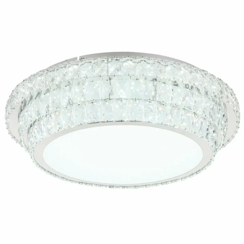 Luminaires Globo Lighting Klara Plafonnier LED Chrome, 1 lumière, Télécommandes* Éclairage Led