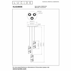 Lampes Dorées-Luminaires Lucide KLIGANDE Suspension LED Or, Laiton, 3 lumières
