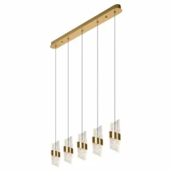 Lampes Dorées-Luminaires Lucide KLIGANDE Suspension LED Or, 5 lumières