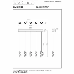 Luminaires Lucide KLIGANDE Suspension LED Noir, 5 lumières* Suspensions
