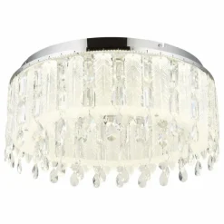 Luminaires Globo Lighting Klunka Plafonnier LED Chrome, 1 lumière, Télécommandes