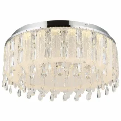 Luminaires Globo Lighting Klunka Plafonnier LED Chrome, 1 lumière, Télécommandes